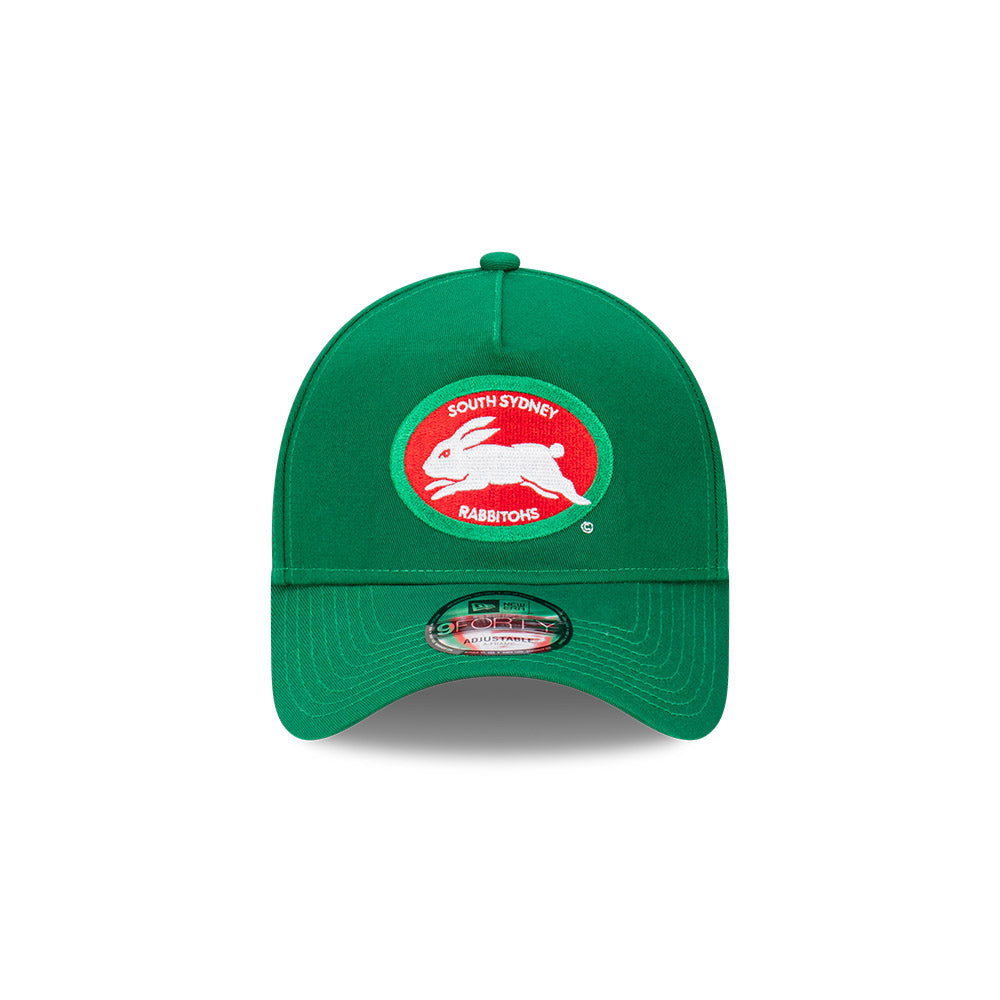 South Sydney Rabbitohs Hat - Green Retro 9Forty A-Frame NRL Snapback Cap - New Era